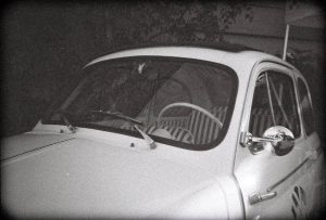 film photo of a car