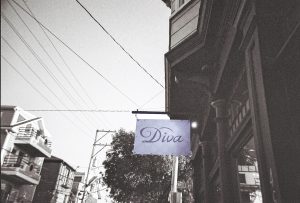 film photo for a diva store sign