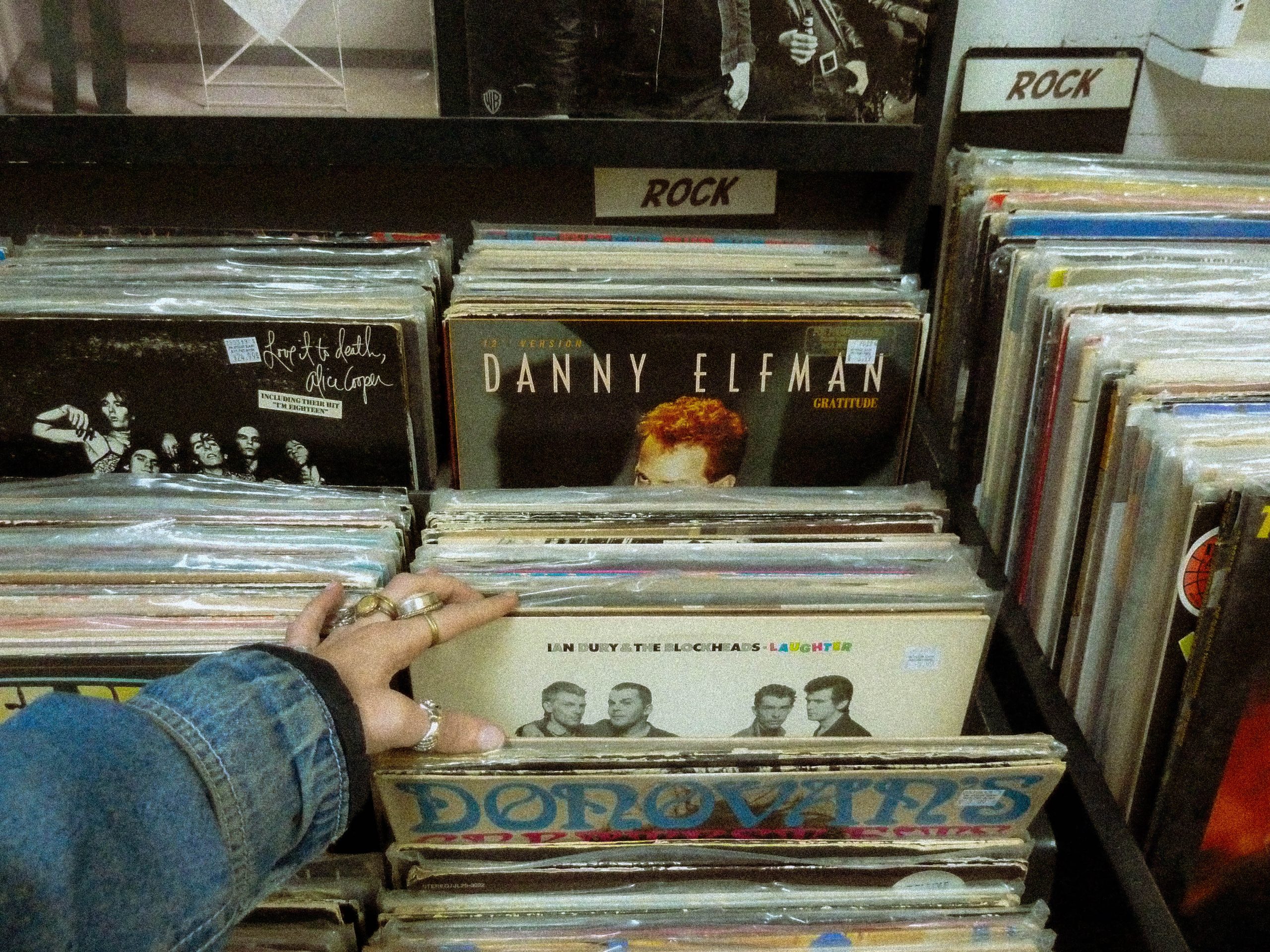 flipping through records